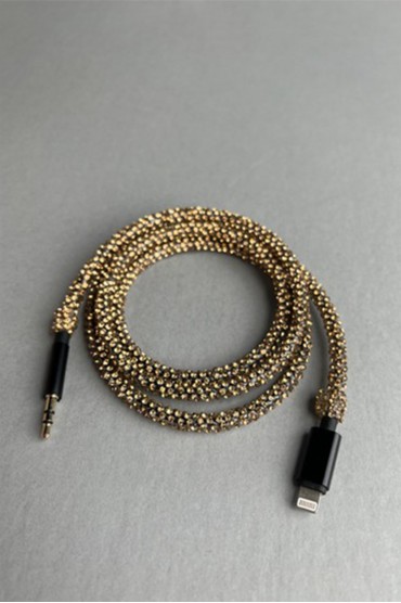 Gold Taşlı AUX Kablo