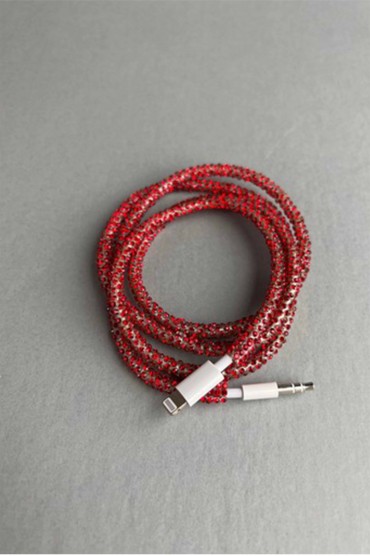 Kırmızı Taşlı AUX kablo