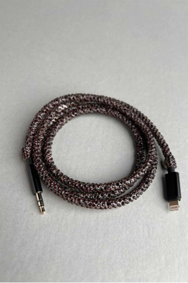 Mor Taşlı AUX kablo 